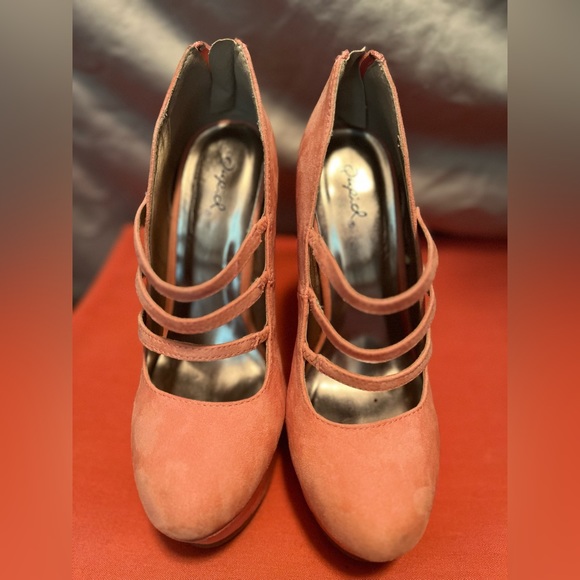 Qupid peach heels women’s size 8 - Picture 9 of 12